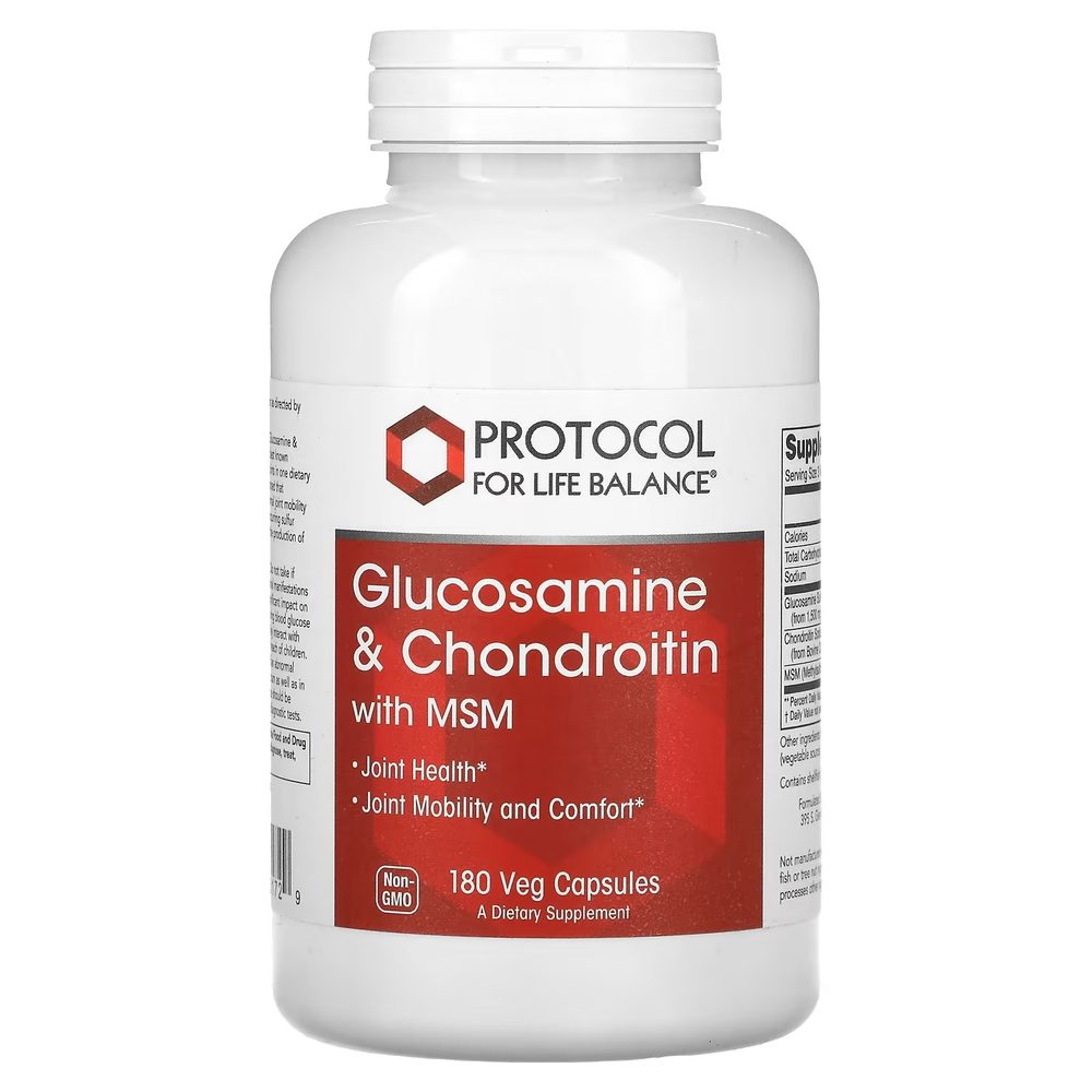 Glucosamine & Chondroitin with MSM x180 Capsules - Protocol For Life Balance - Protocol For Life Balance