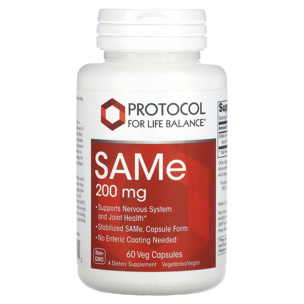 SAMe 200mg x60 Capsules - Protocol For Life Balance - Protocol For Life Balance