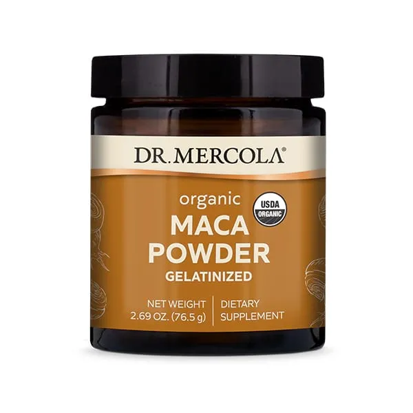 Organic Gelatinized Maca Powder x45 Servings, 2.69 oz (76 g) - Dr. Mercola - Dr. Mercola