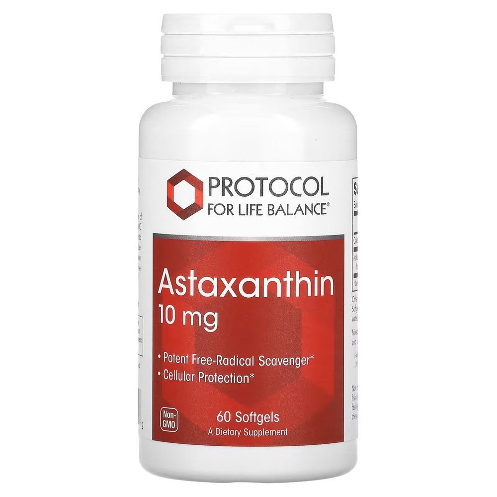 Astaxanthin 10mg x60 Softgels - Protocol For Life Balance - Protocol For Life Balance
