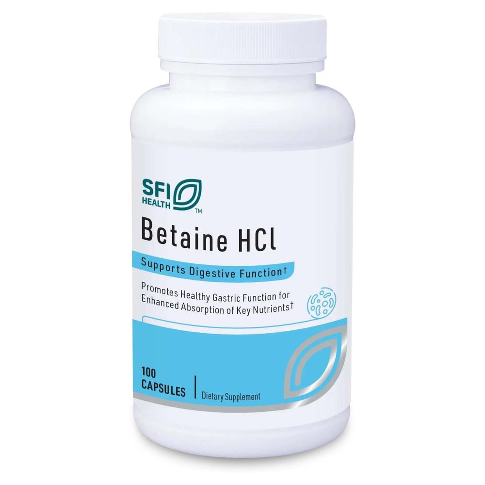 Betaine HCL 648mg x100 Capsules - SFI Health - SFI Health
