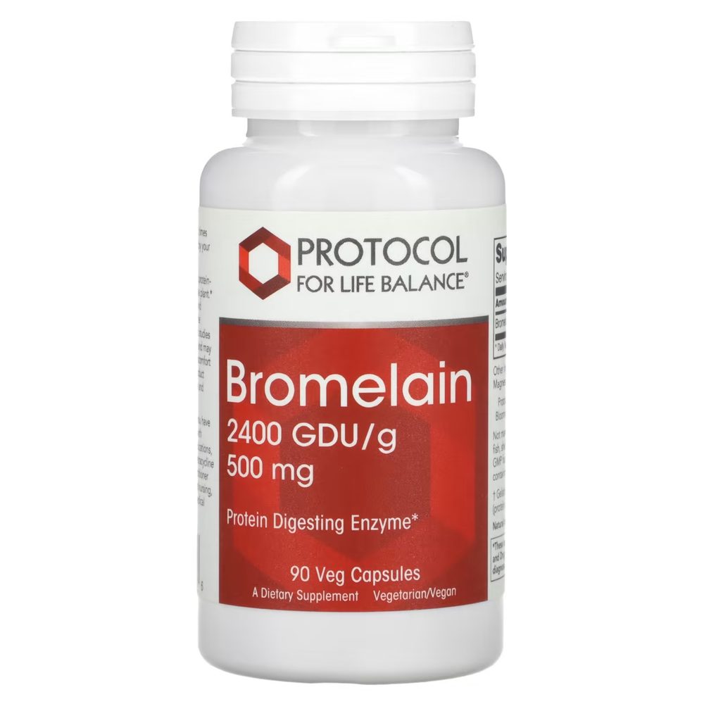 Bromelain 500mg (2,400 GDU/g) x90 Capsules - Protocol For Life Balance - Protocol For Life Balance