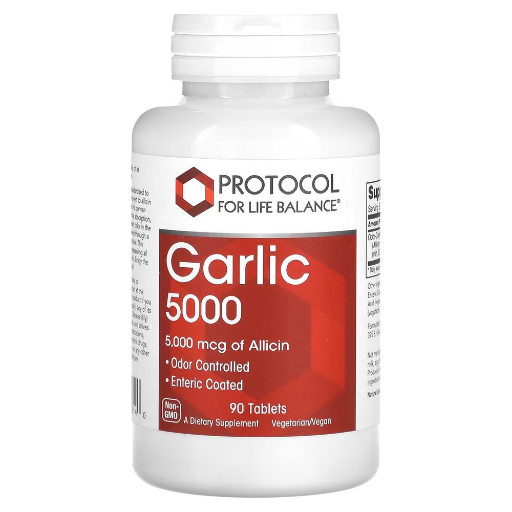 Garlic 5000mcg (Odor Controlled) x90 Tablets - Protocol For Life Balance - Protocol For Life Balance