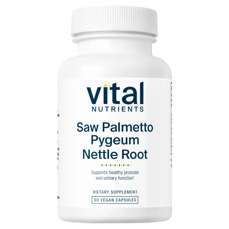 Saw Palmetto Pygeum Nettle Root (Prostate Support) x60 Capsules - Vital Nutrients - Vital Nutrients
