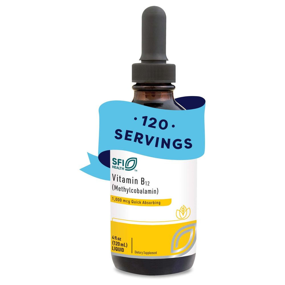 Liquid Methylcobalamin B12 1,000mcg x120 Servings, 4 fl oz (118 mL) - SFI Health - SFI Health