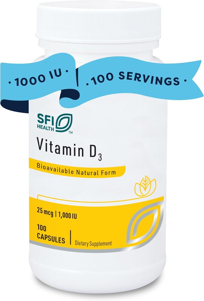 Vitamin D3 1,000 IU x100 Capsules - SFI Health - SFI Health