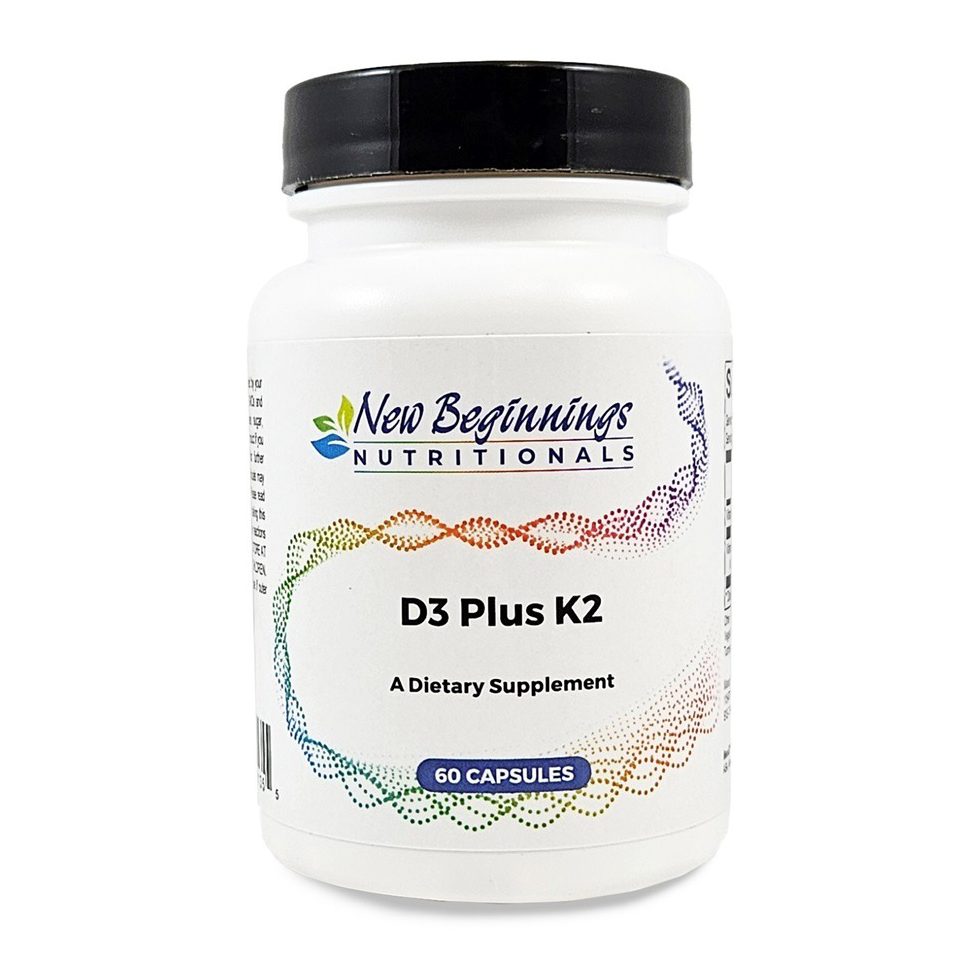 Vitamin D3 Plus K2 x60 Capsules - New Beginnings - New Beginnings