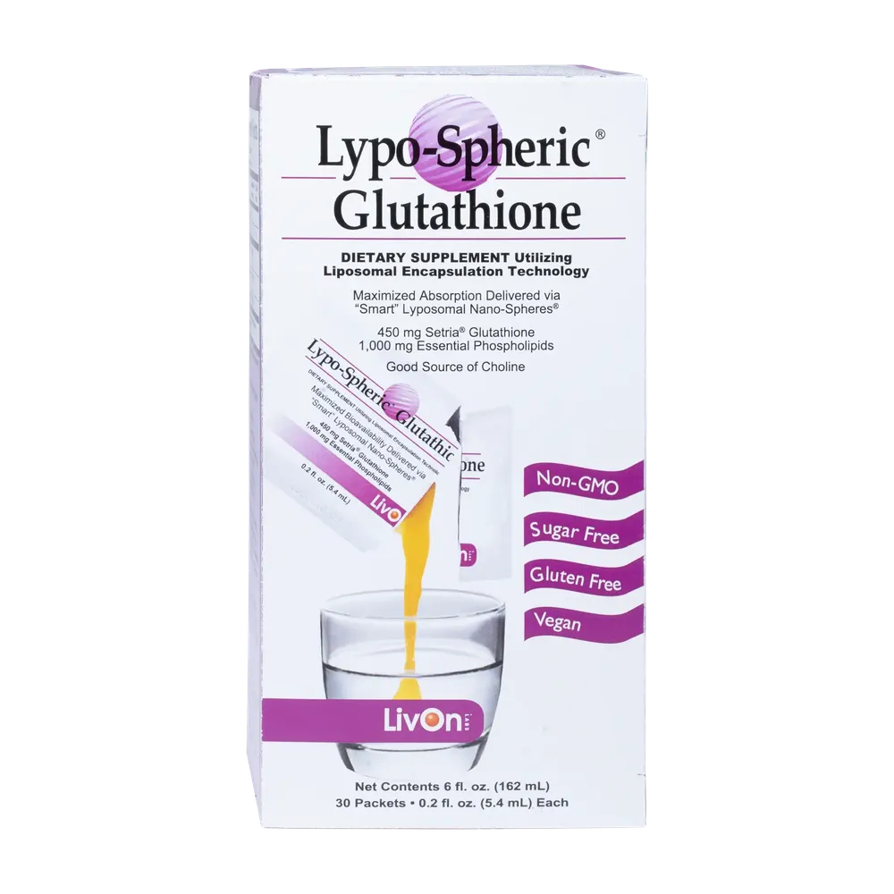 Lypo-Spheric Glutathione (Liposomal) 450mg x30 Packets - LivOn Labs - LivOn Labs