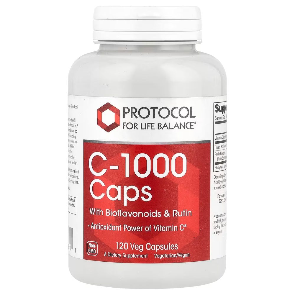 C-1000 (Vitamin C) with Bioflavonoids and Rutin x120 Capsules - Protocol For Life Balance - Protocol For Life Balance