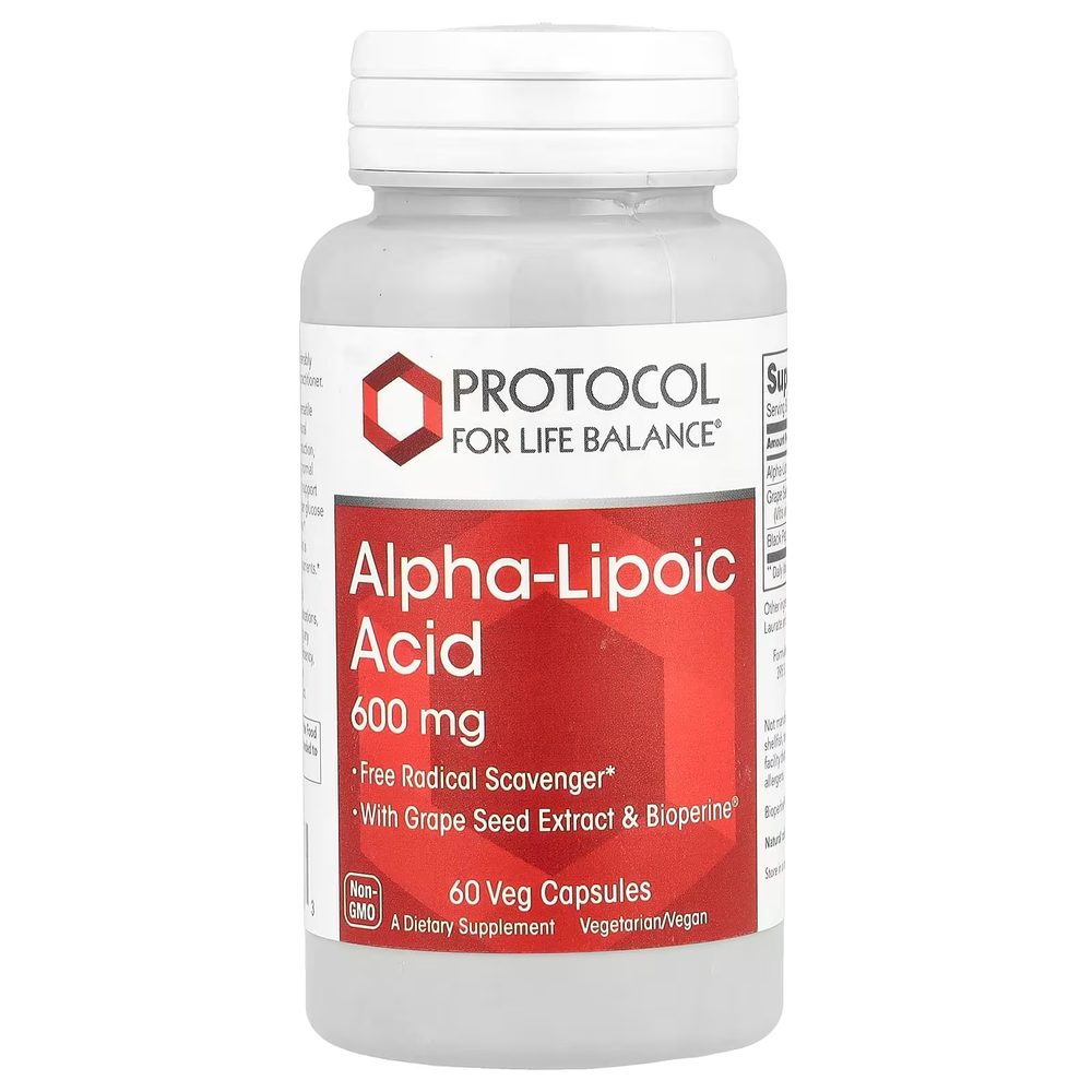 Alpha Lipoic Acid 600mg x60 Capsules - Protocol For Life Balance - Protocol For Life Balance