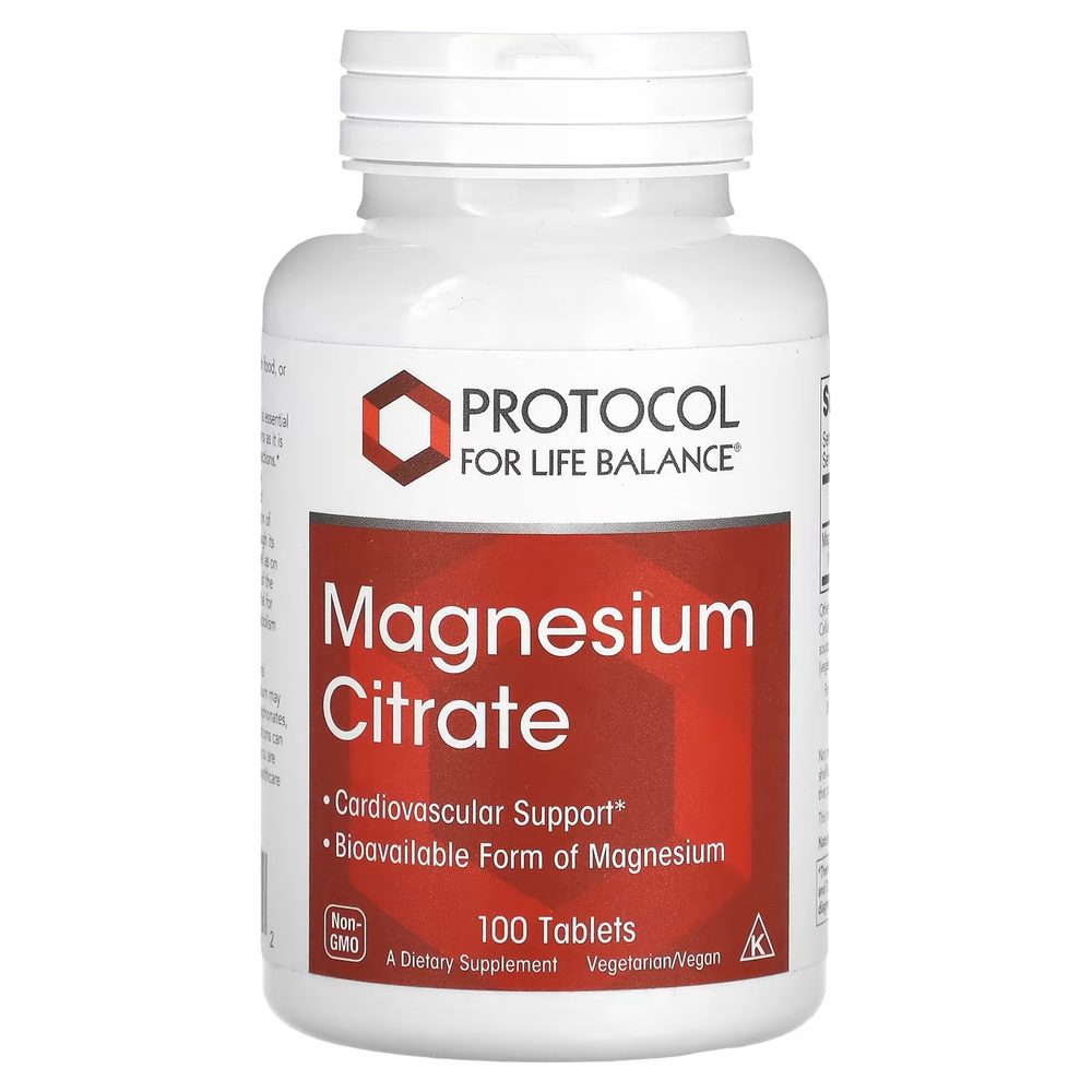 Magnesium Citrate 200mg x100 Tablets - Protocol For Life Balance - Protocol For Life Balance