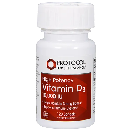 Vitamin D3 10,000 IU (High Potency) x120 Softgels - Protocol For Life Balance - Protocol For Life Balance