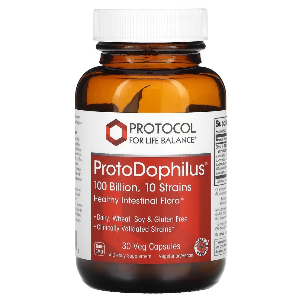 ProtoDophilus 100 Billion, 10 Strains x30 Capsules - Protocol For Life Balance - Protocol For Life Balance