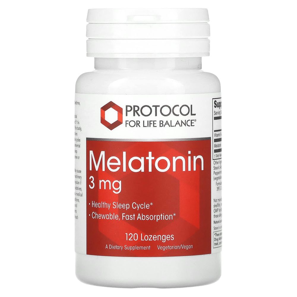 Melatonin 3mg x120 Lozenges - Protocol For Life Balance - Protocol For Life Balance