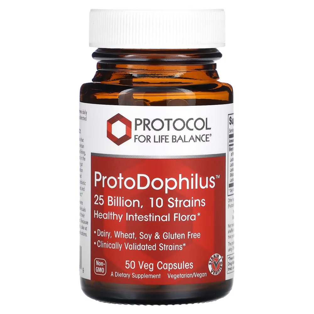 ProtoDophilus 25 Billion, 10 Strains x50 Capsules - Protocol For Life Balance - Protocol For Life Balance