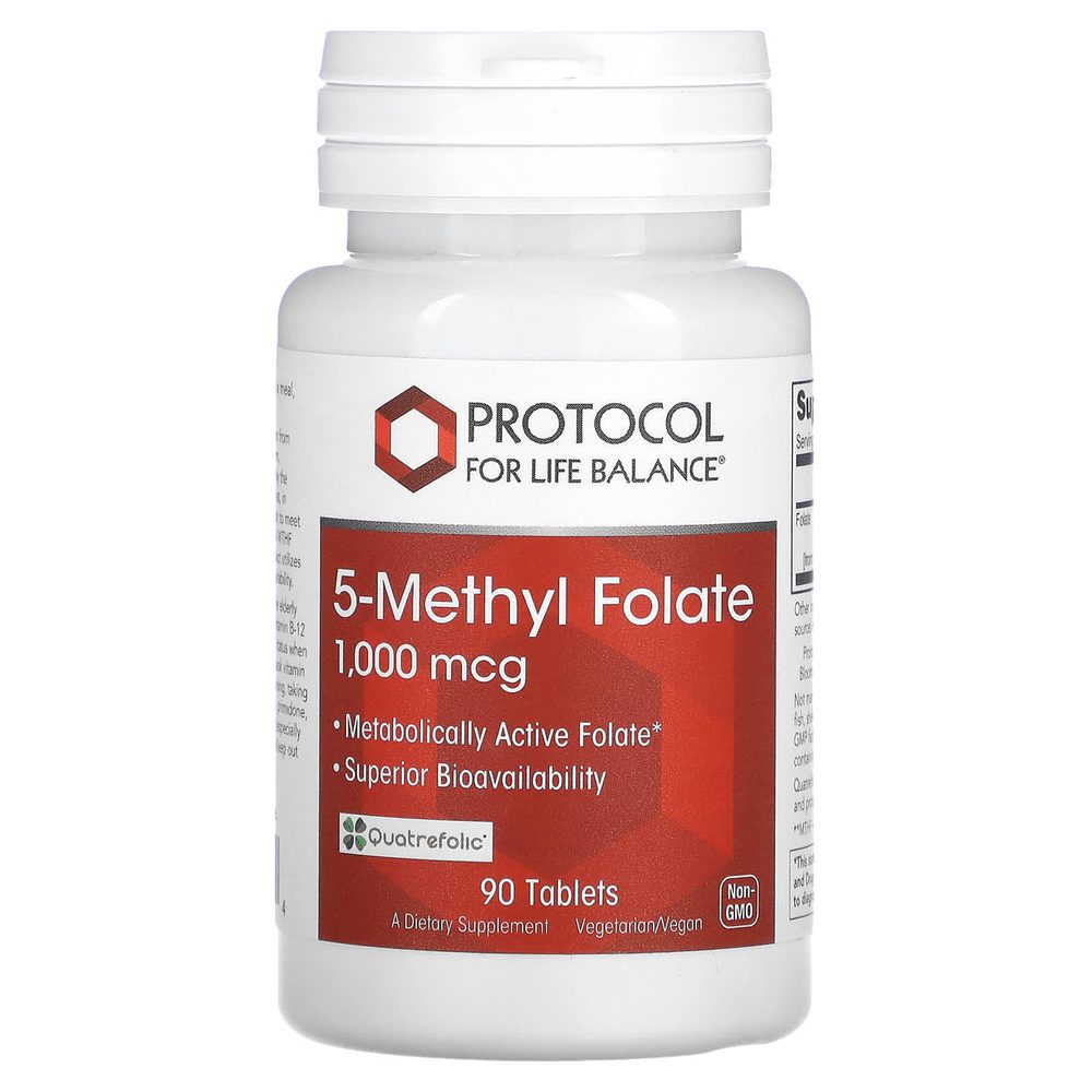 5-Methyl Folate 1000mcg x90 Tablets - Protocol For Life Balance - Protocol For Life Balance