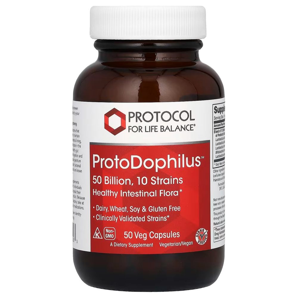 ProtoDophilus 50 Billion, 10 Strains x50 Capsules - Protocol For Life Balance - Protocol For Life Balance