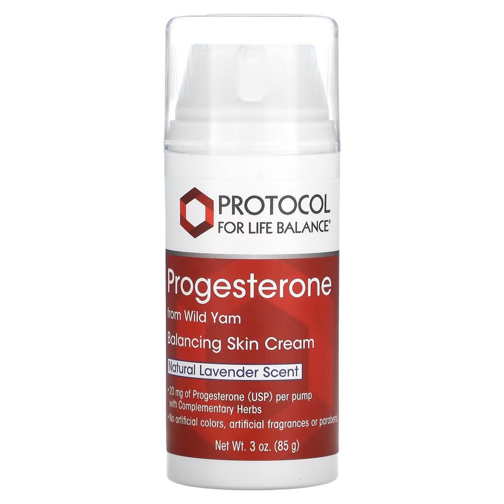 Progesterone from Wild Yam (Natural Lavender Scent) 3 oz (85 g) - Protocol For Life Balance - Protocol For Life Balance