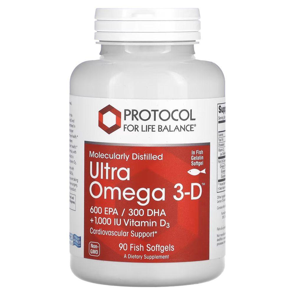 Ultra Omega 3-D (Omega with Vitamin D3) x90 Softgels - Protocol For Life Balance - Protocol For Life Balance