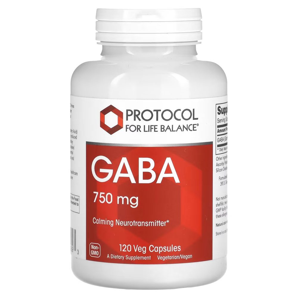 GABA 750mg x120 Capsules - Protocol For Life Balance - Protocol For Life Balance