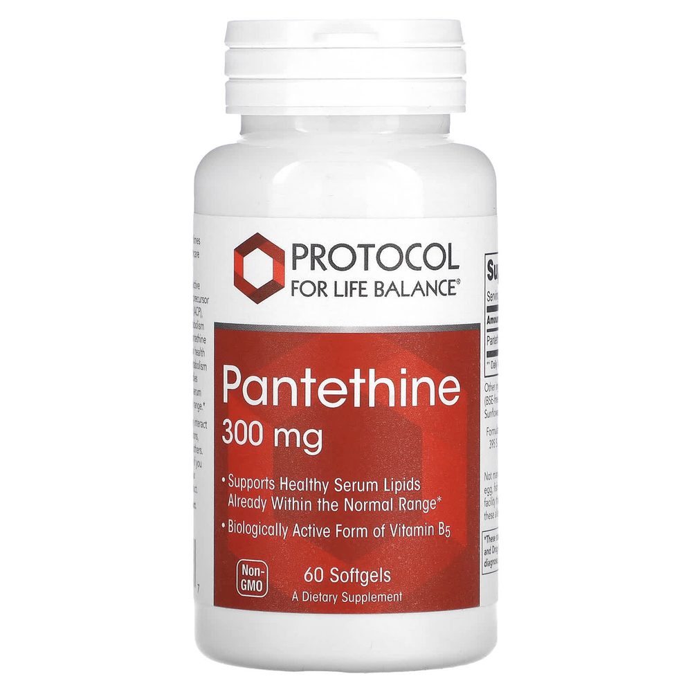 Pantethine 300mg x60 Softgels - Protocol For Life Balance - Protocol For Life Balance