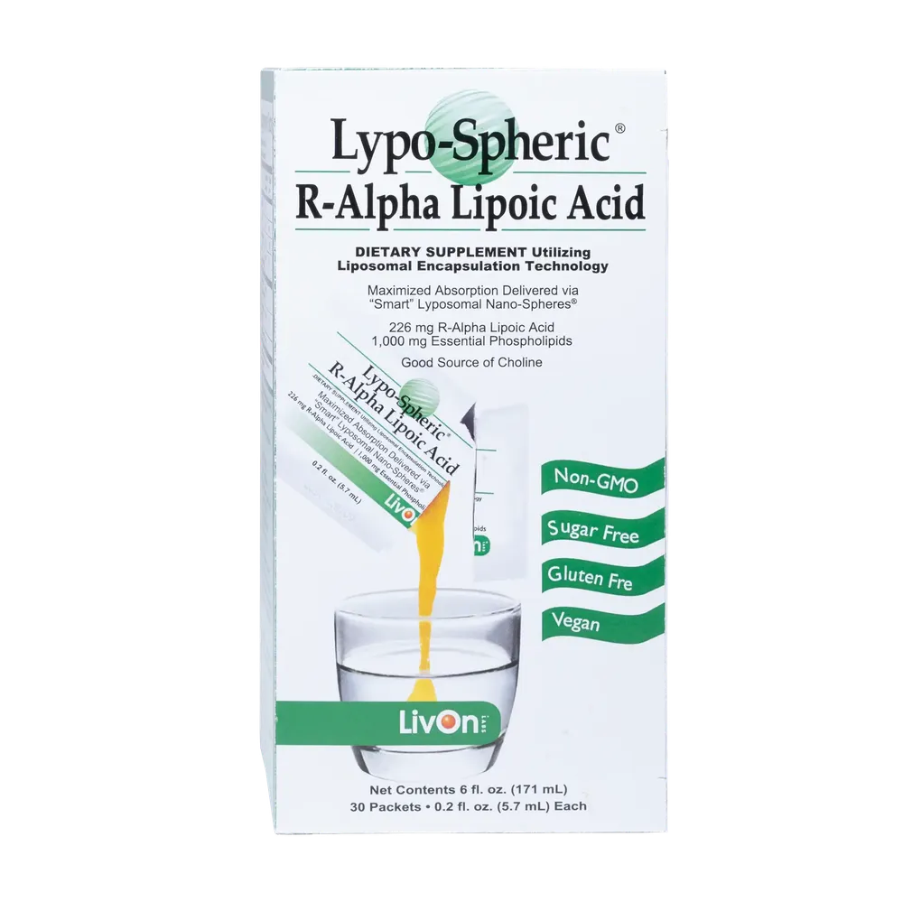Lypo-Spheric R-Alpha Lipoic Acid (Liposomal) 226mg x30 Packets - LivOn Labs - LivOn Labs