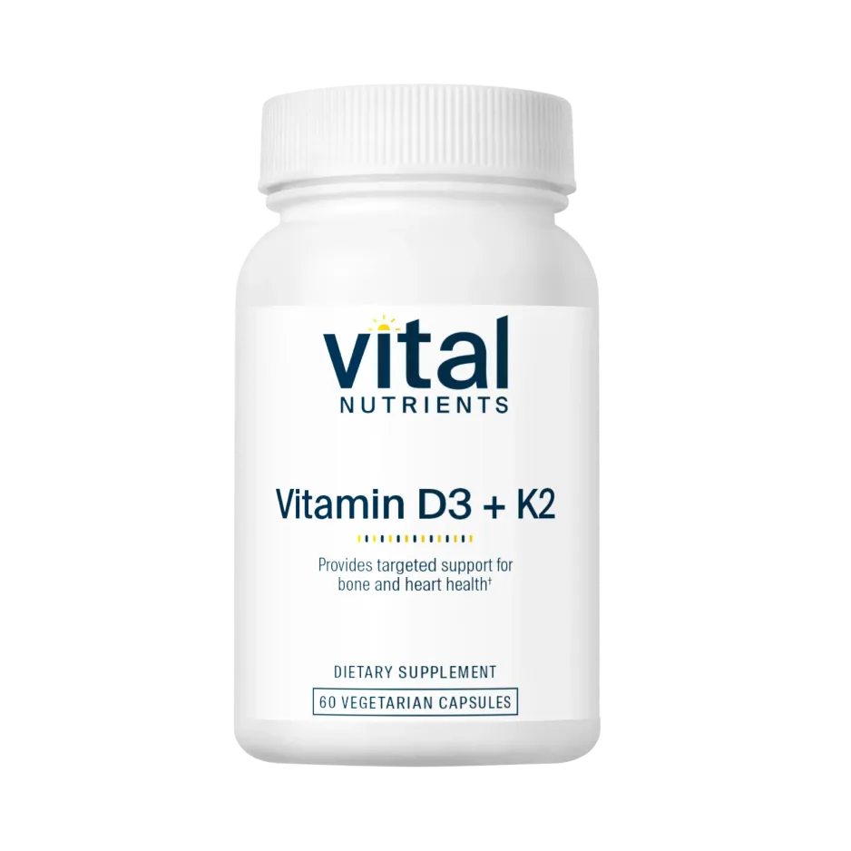 Vitamin K2 Mk-7 + D3 2000 IU x60 Capsules - Vital Nutrients - Vital Nutrients