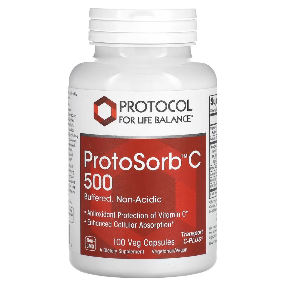 ProtoSorb C 500 (Buffered Vitamin C) x100 Capsules - Protocol For Life Balance - Protocol For Life Balance