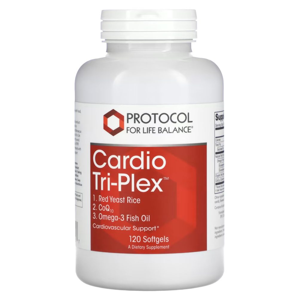 Cardio Tri-Plex (Red Yeast Rice + CoQ10 + Omega-3) x120 Softgels - Protocol For Life Balance - Protocol For Life Balance
