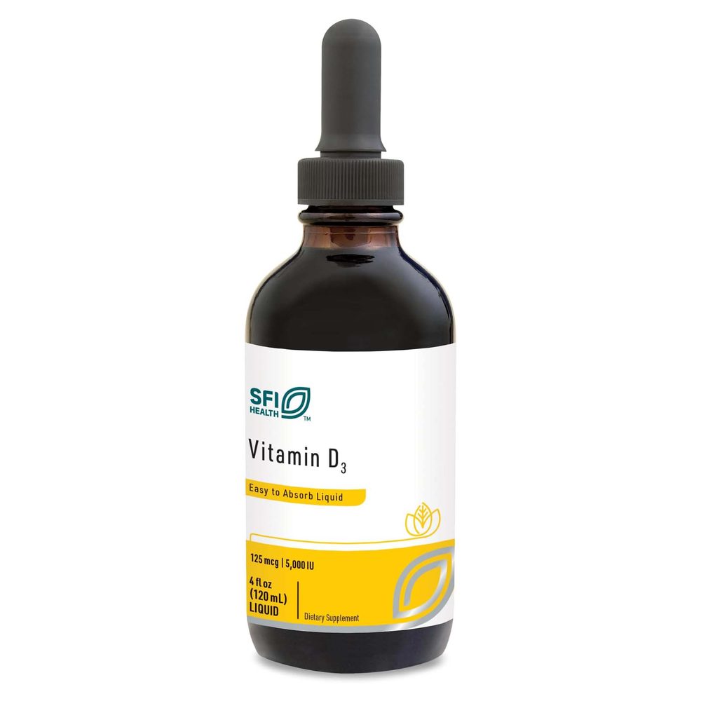 Vitamin D3 Liquid 5,000 IU x120 Servings, 4.1 fl oz (120 mL) - SFI Health - SFI Health