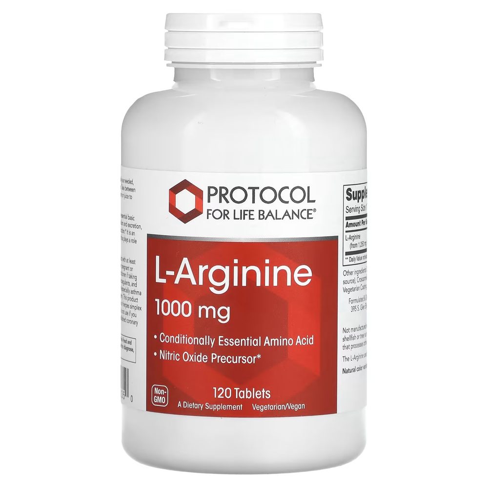 L-Arginine 1000mg x120 Tablets - Protocol For Life Balance - Protocol For Life Balance