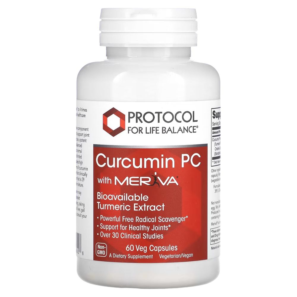 Curcumin PC (Curcumin Phytosome) with Meriva 500mg x60 Capsules - Protocol For Life Balance - Protocol For Life Balance