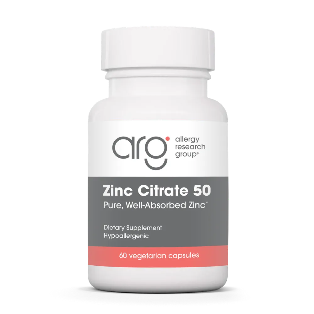 Zinc Citrate 50mg x60 Capsules - Allergy Research Group - Allergy Research Group