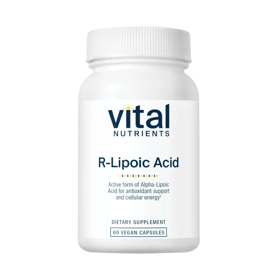 R-Lipoic Acid (R-Alpha Lipoic Acid) 100mg x60 Capsules - Vital Nutrients - Vital Nutrients