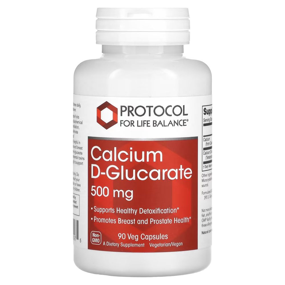 Calcium D-Glucarate 500mg x90 Capsules - Protocol For Life Balance - Protocol For Life Balance