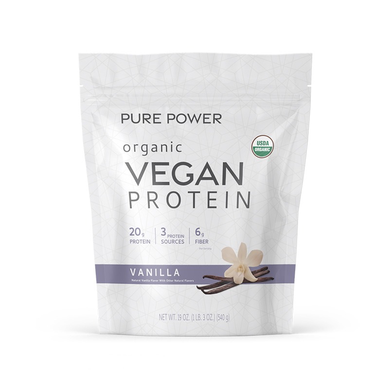 Pure Power Vegan Protein Powder (Vanilla) x15 Servings, 19 oz (539 g) - Dr. Mercola - Dr. Mercola