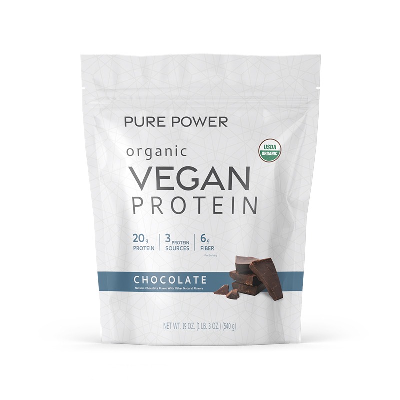 Pure Power Vegan Protein Powder (Chocolate) x15 Servings, 19 oz (539 g) - Dr. Mercola - Dr. Mercola