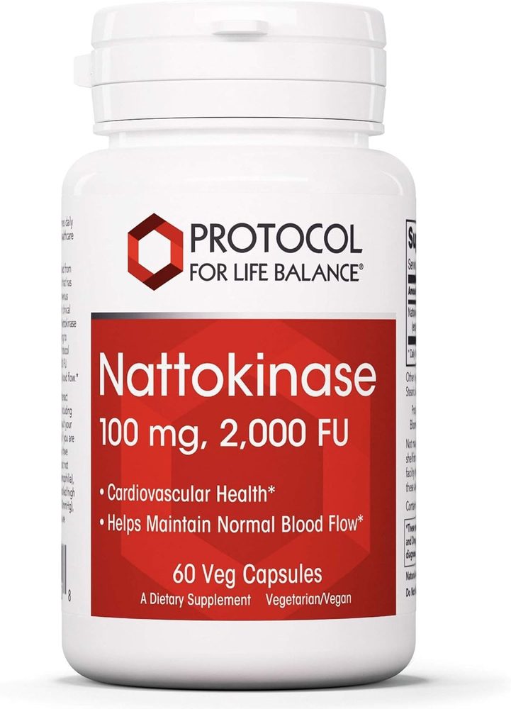 Nattokinase 100mg, 2000 FU x60 Capsules - Protocol For Life Balance - Protocol For Life Balance