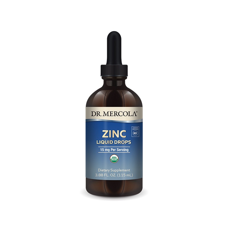 Organic Zinc Liquid Drops 15mg x28 Servings, 3.9 fl oz (115 mL) - Dr. Mercola - Dr. Mercola