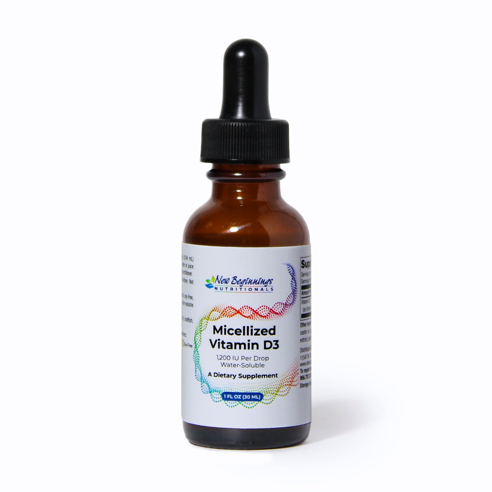 Micellized Vitamin D3 Liquid 1,200 IU 1 fl oz (30 mL) - New Beginnings - New Beginnings
