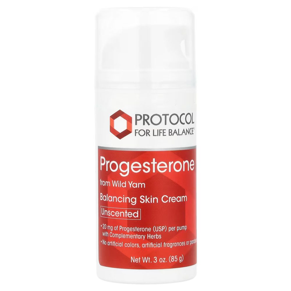 Progesterone from Wild Yam (Unscented) 3 oz (85 g) - Protocol For Life Balance - Protocol For Life Balance