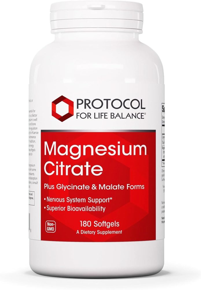 Magnesium Citrate 200mg x180 Softgels - Protocol For Life Balance - Protocol For Life Balance