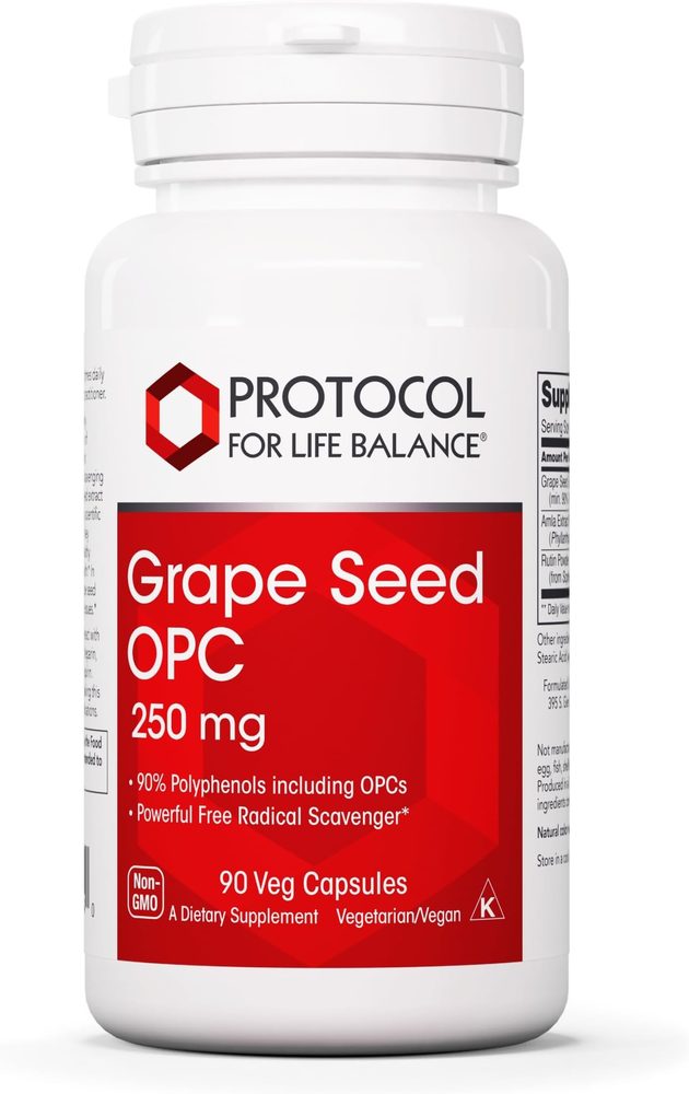 Grape Seed OPC 250mg x90 Capsules - Protocol For Life Balance - Protocol For Life Balance