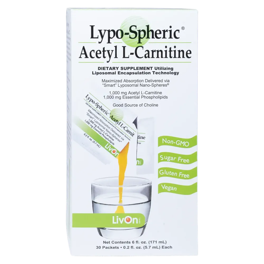 Lypo-Spheric Acetyl L-Carnitine (Liposomal) x30 Packets - LivOn Labs - LivOn Labs