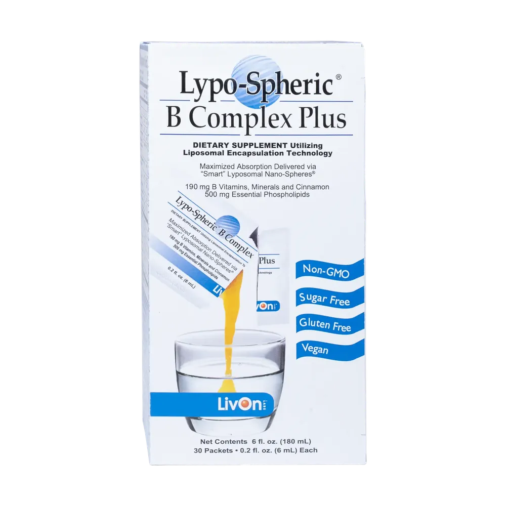 Lypo-Spheric Vitamin B Complex Plus (Liposomal) 190mg x30 Packets - LivOn Labs - LivOn Labs