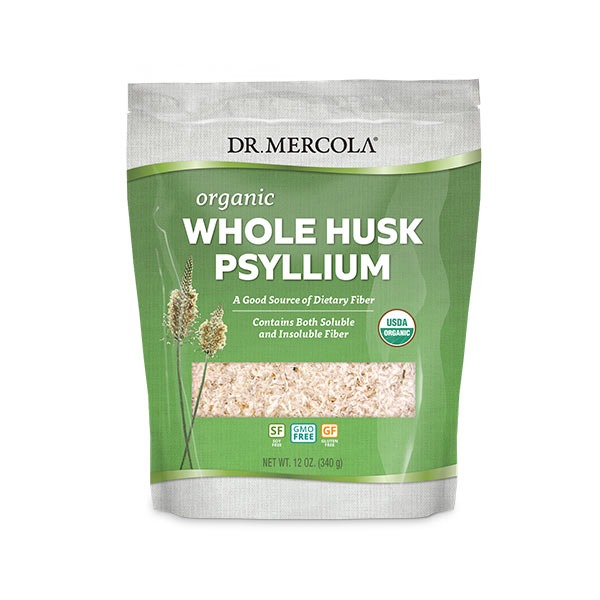 Organic Whole Psyllium Husk 12 oz (340 g) - Dr. Mercola - Dr. Mercola
