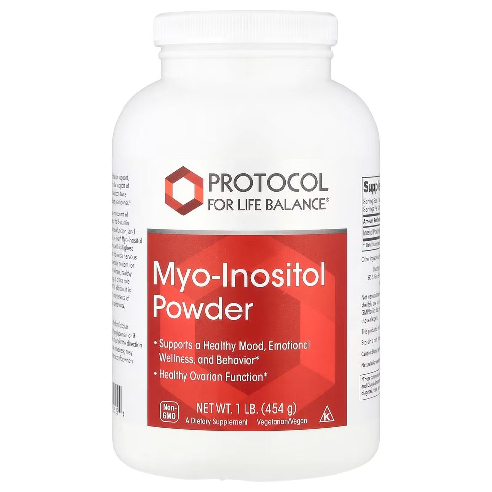 Myo-Inositol Powder 6,000mg x76 Servings, 16 oz (454 g) - Protocol For Life Balance - Protocol For Life Balance