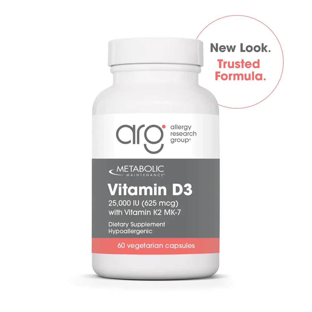 Vitamin D3 25000 IU with K2 Mk-7 x60 Capsules - Metabolic Maintenance - Metabolic Maintenance