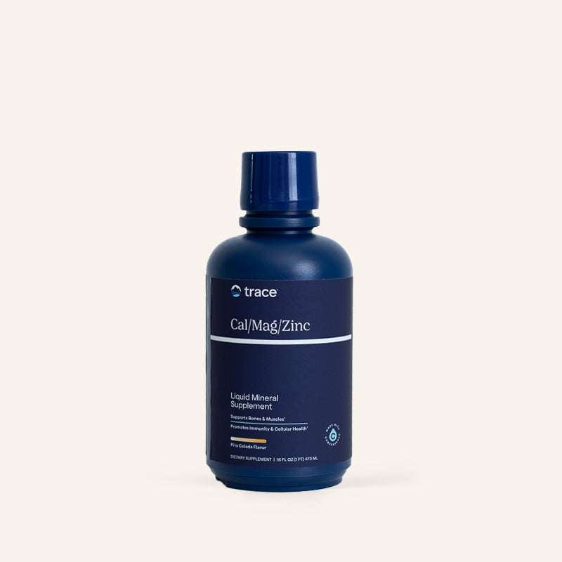 Cal/Mag/Zinc Liquid Mineral Supplement (Piña Colada) x16 Servings, 16 fl oz (473 mL) - Trace Minerals - Trace Minerals