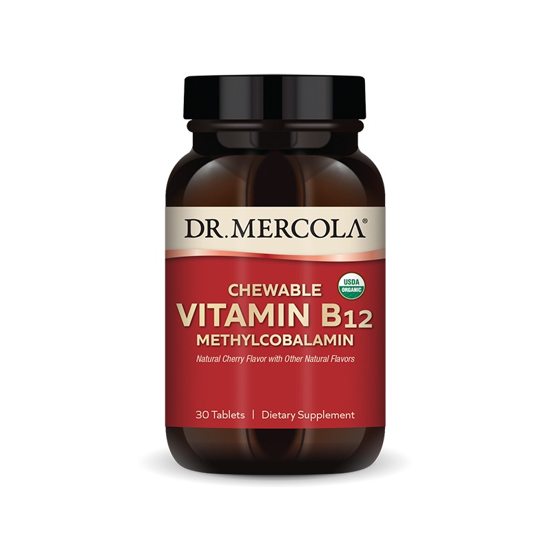 Vitamin B12 (Methylcobalamin) 1,000mcg (Organic) x30 Chewable Tablets - Dr. Mercola - Dr. Mercola